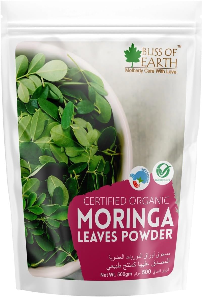 โ Bliss of Earth Organic Moringa Leaves Powder For Weight Loss, Super Food Dietary Supplement 500gm