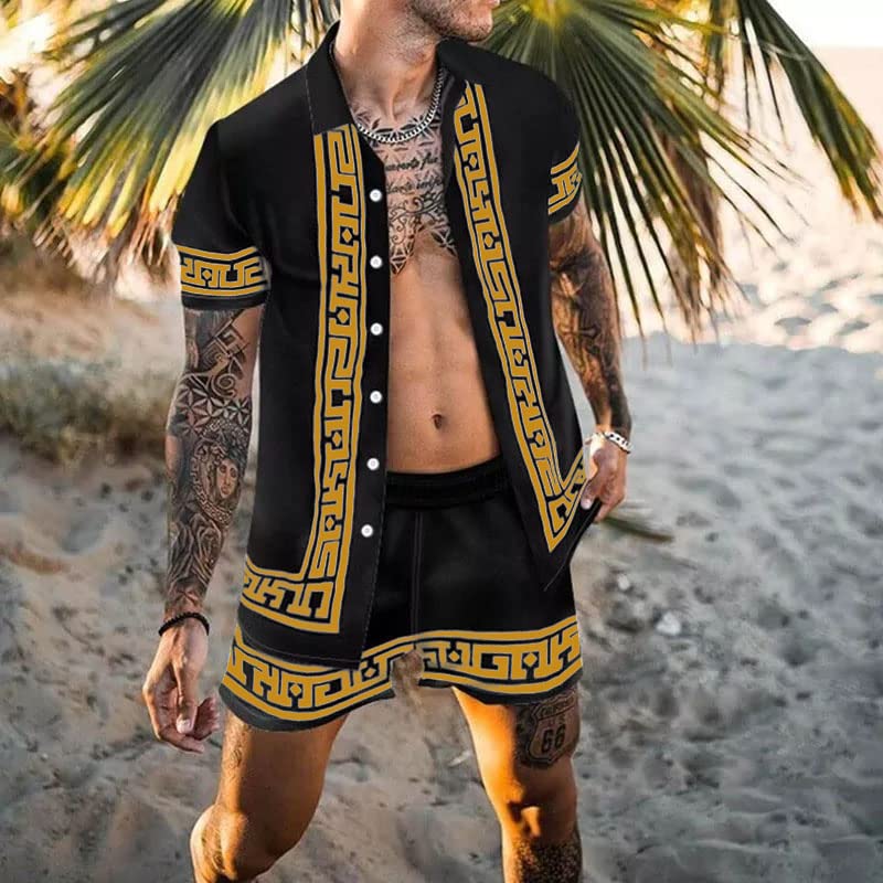 Ensemble hawaïen homme patchwork pour vos vacances à la plage - 2