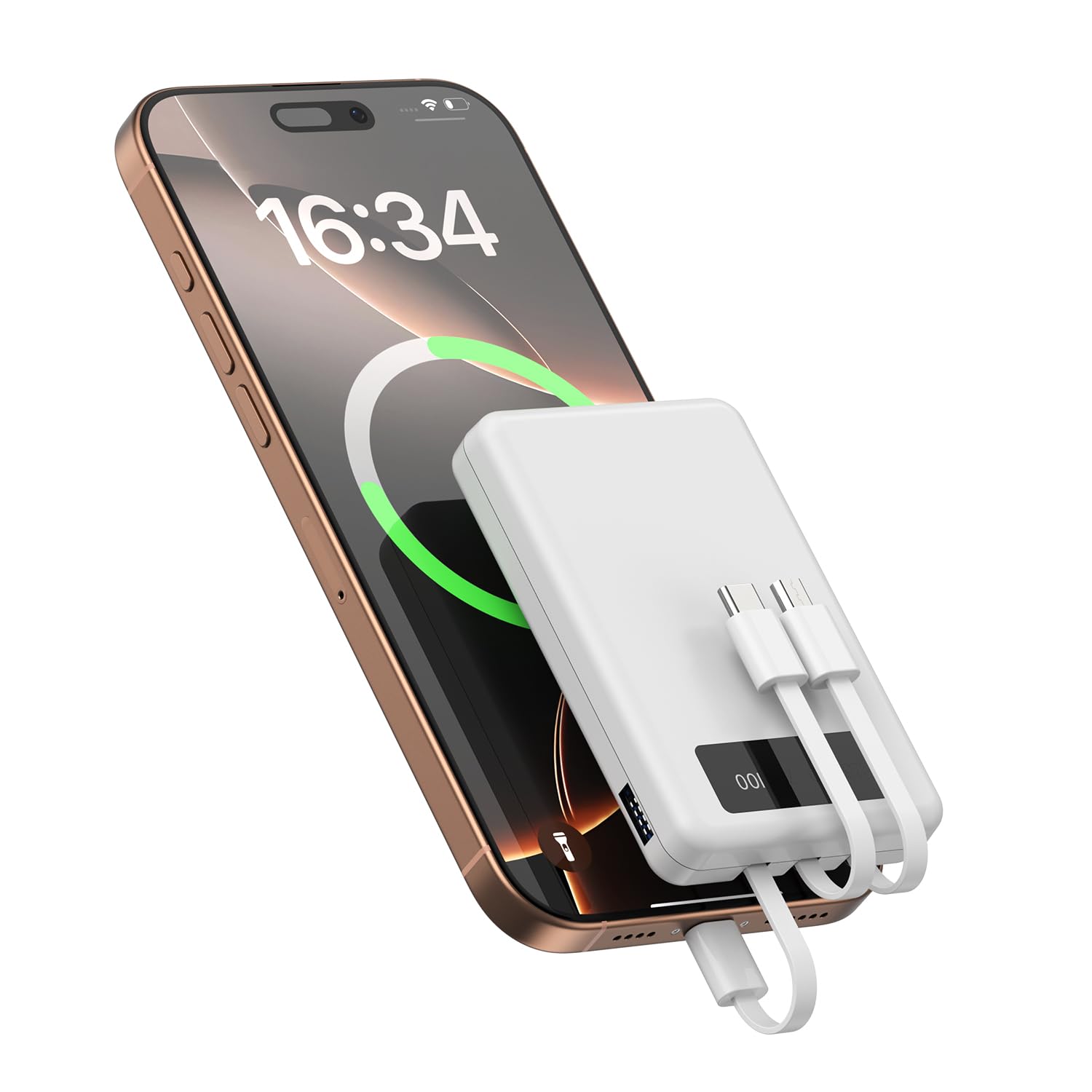 Amazon | aopiata 10000mAh モバイルバッテリー 内蔵ケーブル3本(micro