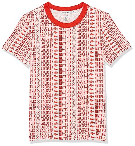 Image of Lacoste Girls' Kid's Short Sleeve Netflix Graphic Tee Shirt