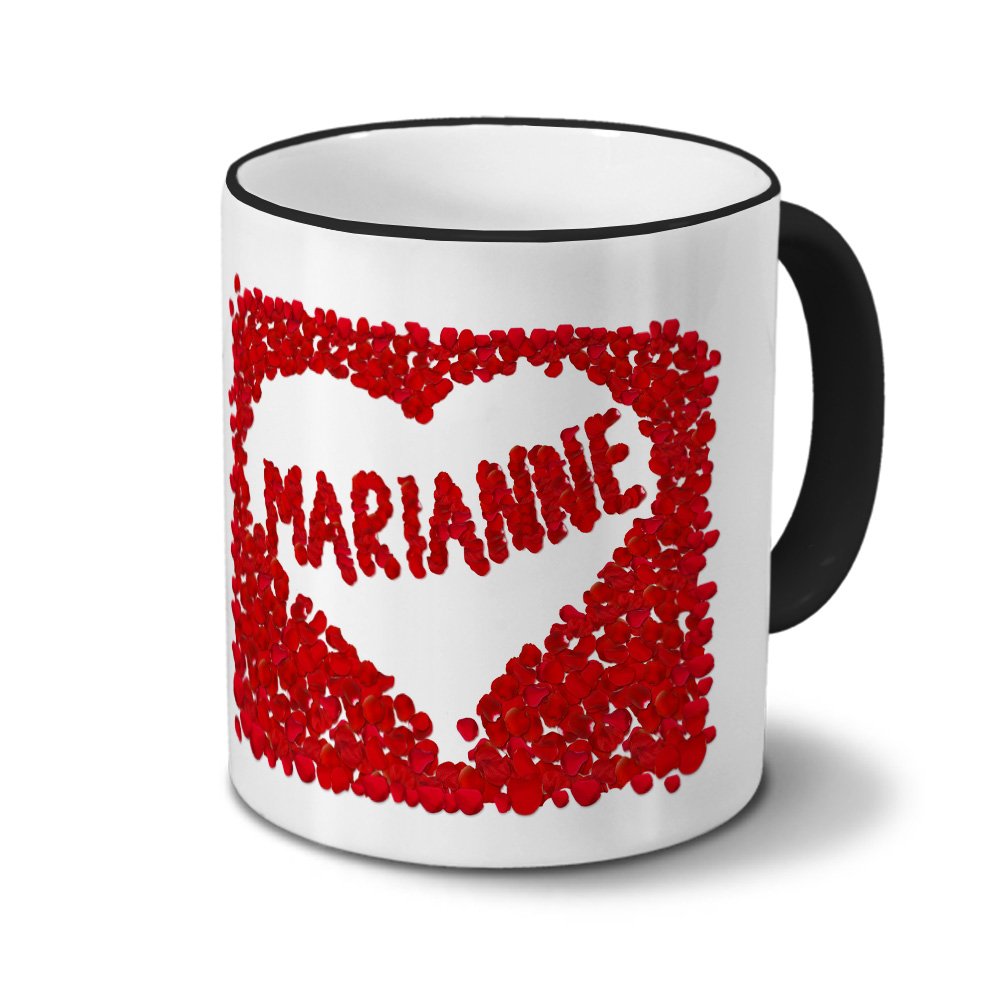 Personalisierte Tasse „Ohne Marianne Ist Alles Blöd!“ – Schwarzer Kaffeebecher Mit Namen, Spülmaschinengeeignet