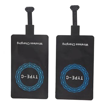 2Pcs Charging Receiver, Type C Universal Charger Adapter, Self Adhesive Sticker Charing Receiver for Fast and Efficient Charin