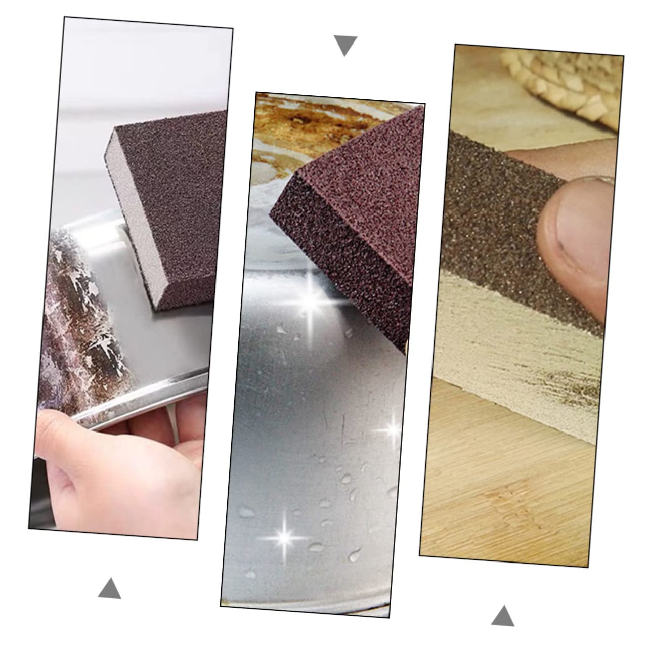 SOLUSTRE Esponjas De Lijado Nano para Limpieza De Cocina 12 Piezas, 10x7x2.5 Cm, Color Marrón Rojizo, Esponja Abrasiva Reutilizable para Ollas, Sartenes y Superficies Óxido