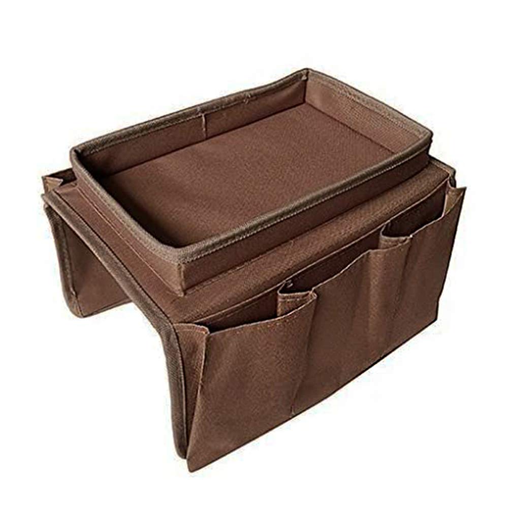 Organizer Per Bracciolo Divano - Con Portabicchieri E Tasche - Per Telecomando, Cellulare, Riviste - Grigio - Foto 9