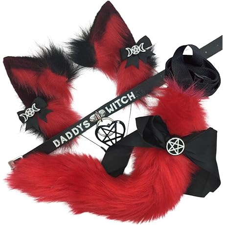 Wolf Fox Tail and Ears Costume Party Accessory Set