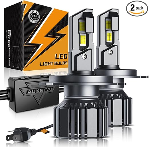 Auxbeam H4 9003 Fog Light, F15 Series H4 Powersports, 20000LM 600% Brighter 6500K HB2 Light for UTV ATV Offroad Vehicles
