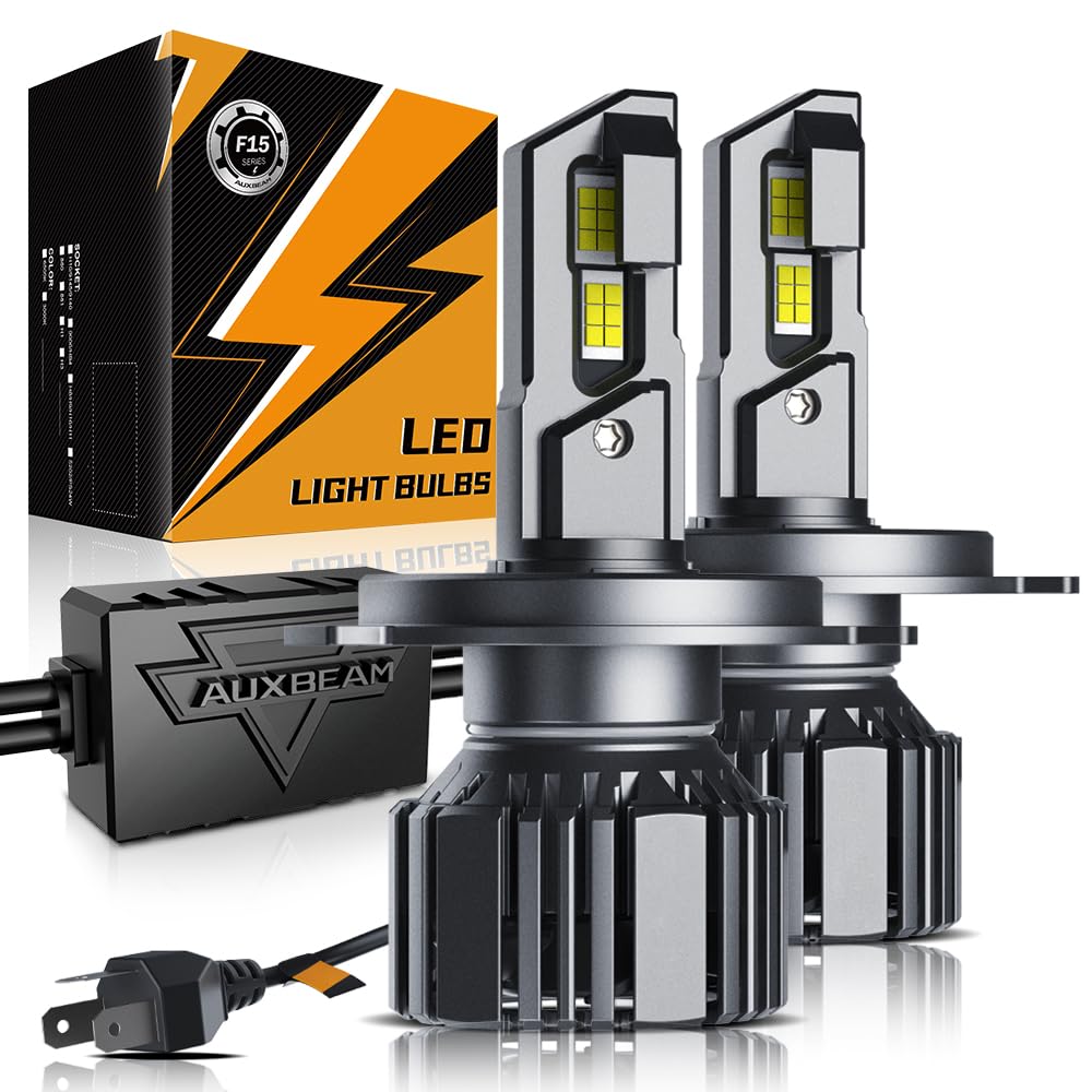 Auxbeam H4 9003 Fog Light, F15 Series H4 Powersports, 20000LM 600% Brighter 6500K HB2 Light for UTV ATV Offroad Vehicles