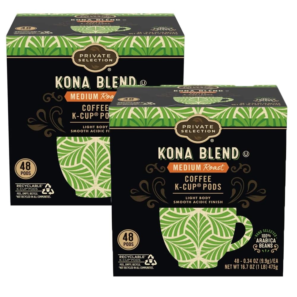 Generic Private Selection Kona Blend Medium Roast Coffee Individual Serving Pods 48 K Cups (Pack of 2)
