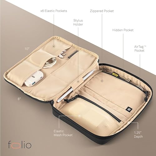 Miniatura 3 de UT Wire Folio Tech Gear Pouch - Organizador personal de viaje para artículos electrónicos esenciales, cargadores y accesorios tecnológicos, con