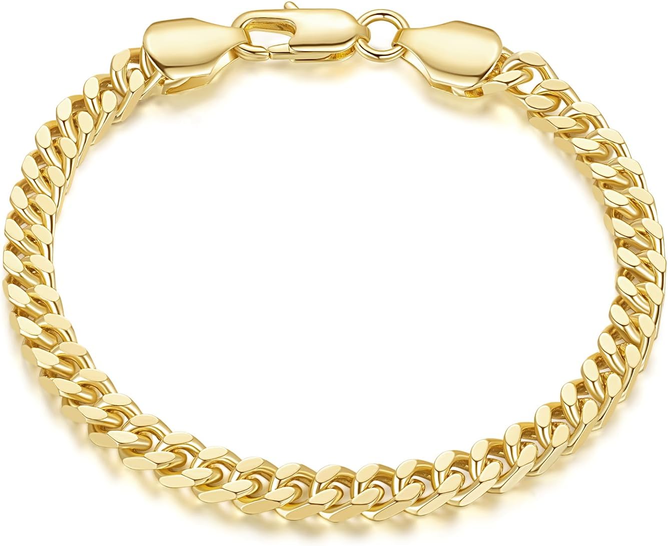 14K Gold Bracelets for Women Men Bracelet Dense Cuban Link Gold Chain Dainty Gold Bracelets Gifts for Women 6.5/7/7.5/8/9 in