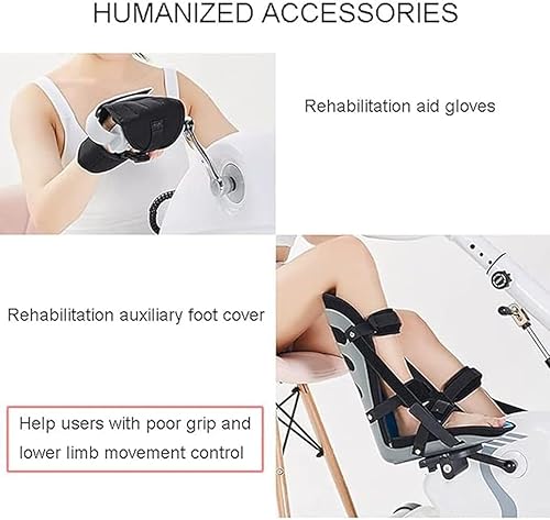 Miniatura 4 de Ejercitador de pedal motorizado con soporte protector, bicicleta estática eléctrica con pierna y brazo para entrenamiento para ancianos