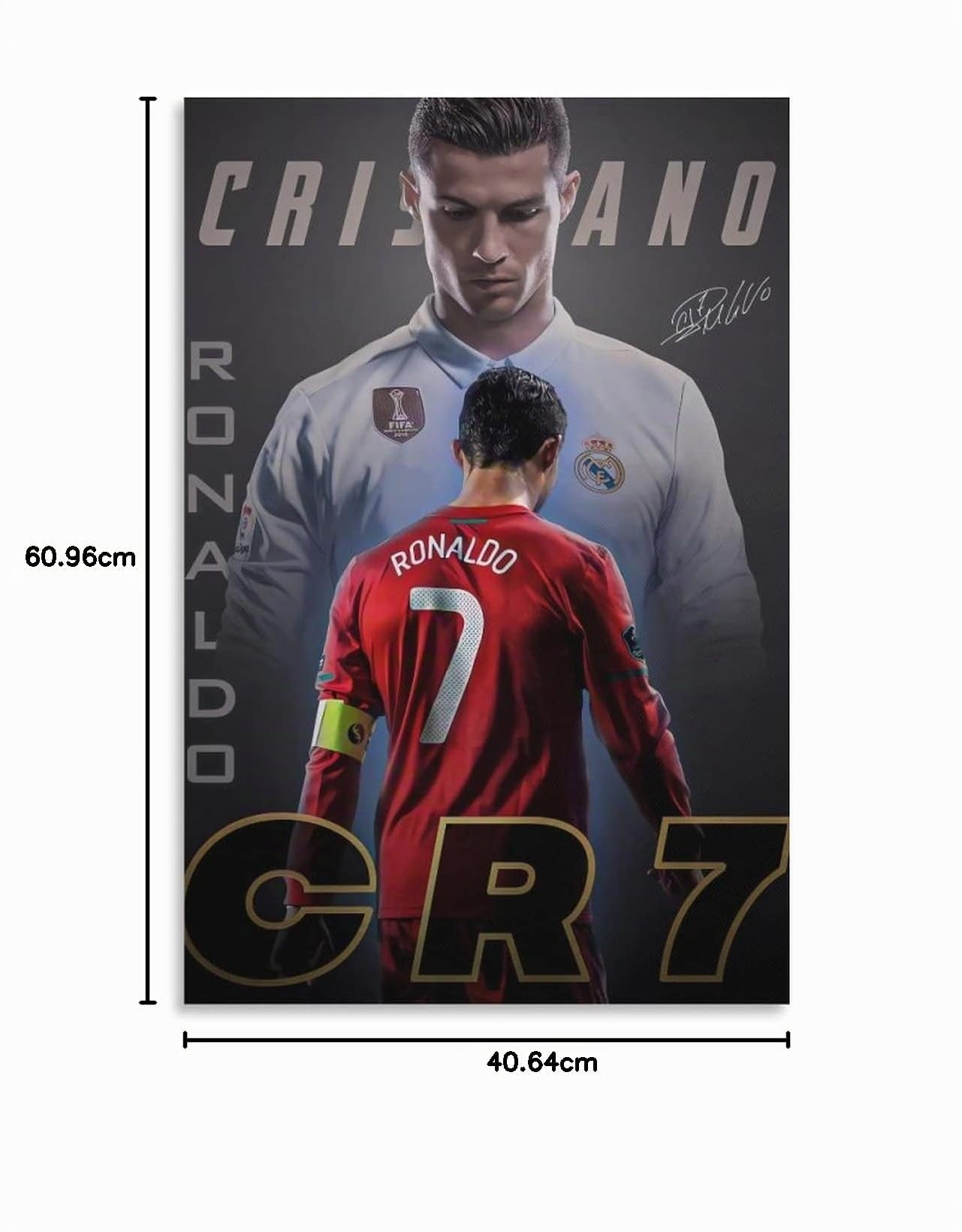 Cristiano Ronaldo Affiche murale sur toile sans cadre 40 x 60 cm