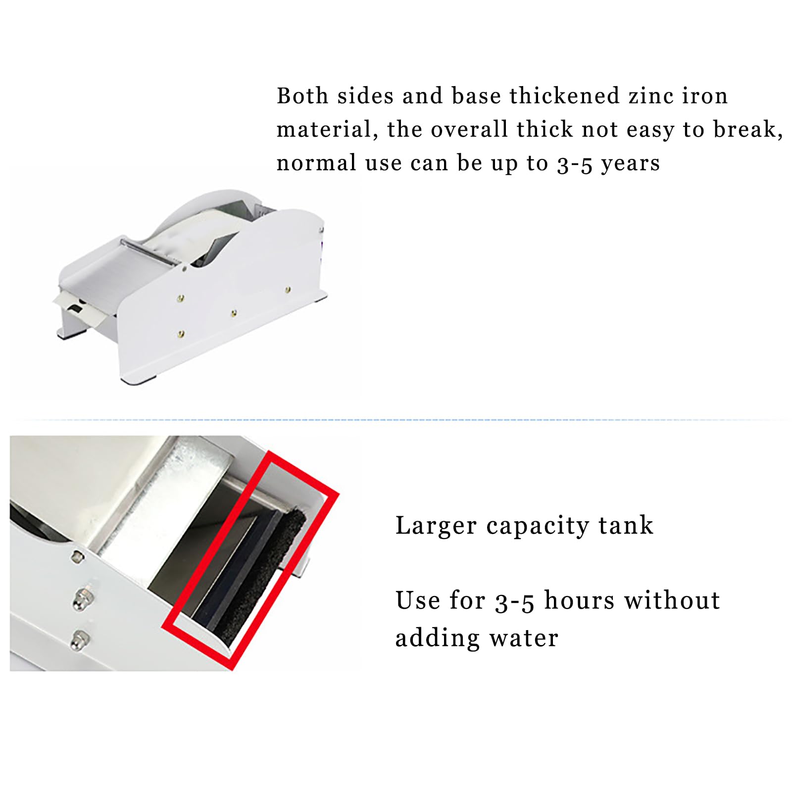 Dispensador de cinta kraft, ancho ajustable manual para cinta de 0.98 a 3.54 pulgadas, corte rápido, fregadero grande, resistente y duradero, ideal para uso en almacén y oficina