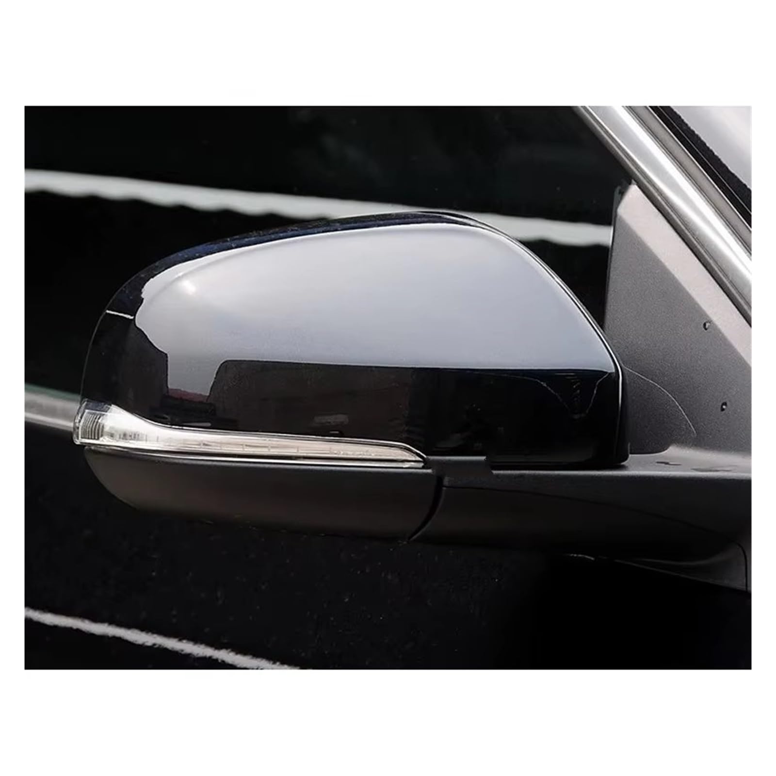 Cristal Espejo Reemplazar Para Volvo S60 V60 2011-2018, Marco Cubierta Cristal Espejo Retrovisor Calefactable Señal Giro Inferior(Silver Cover Left)