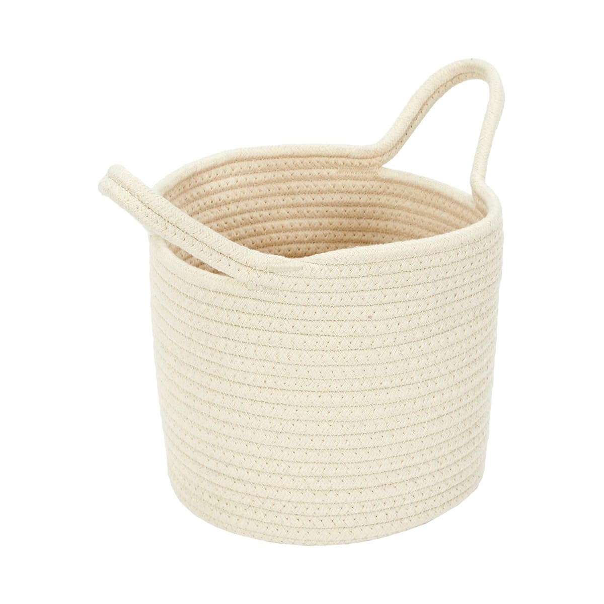 AltoBuy Lot de 3 Paniers Tressés Terracotta Marron et Blanc Crème - Brenda