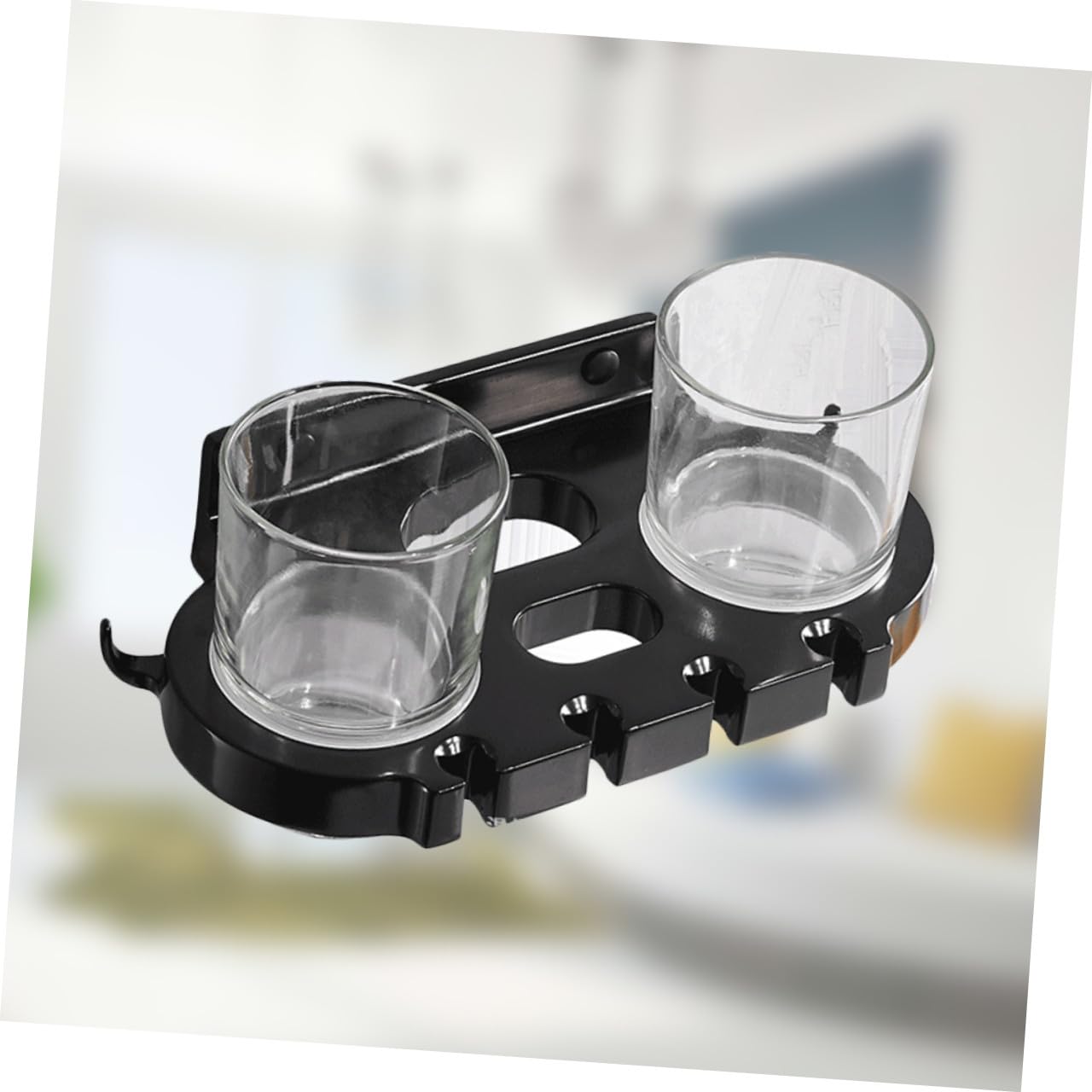 Zerodeko Spazzolino Bagno Portaspazzolino in Alluminio Con Ganci Design Multifunzionale Per Spazzolino Da Denti Bicchiere Dentifricio Asciugamano Ecc e Facile Da Installare