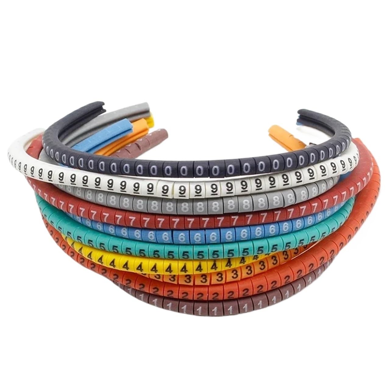 Etichettatura cavi, 500 pezzi EC-0 Marcacavi for da 0 a 9 for dimensioni 1,5 mm² Colorato