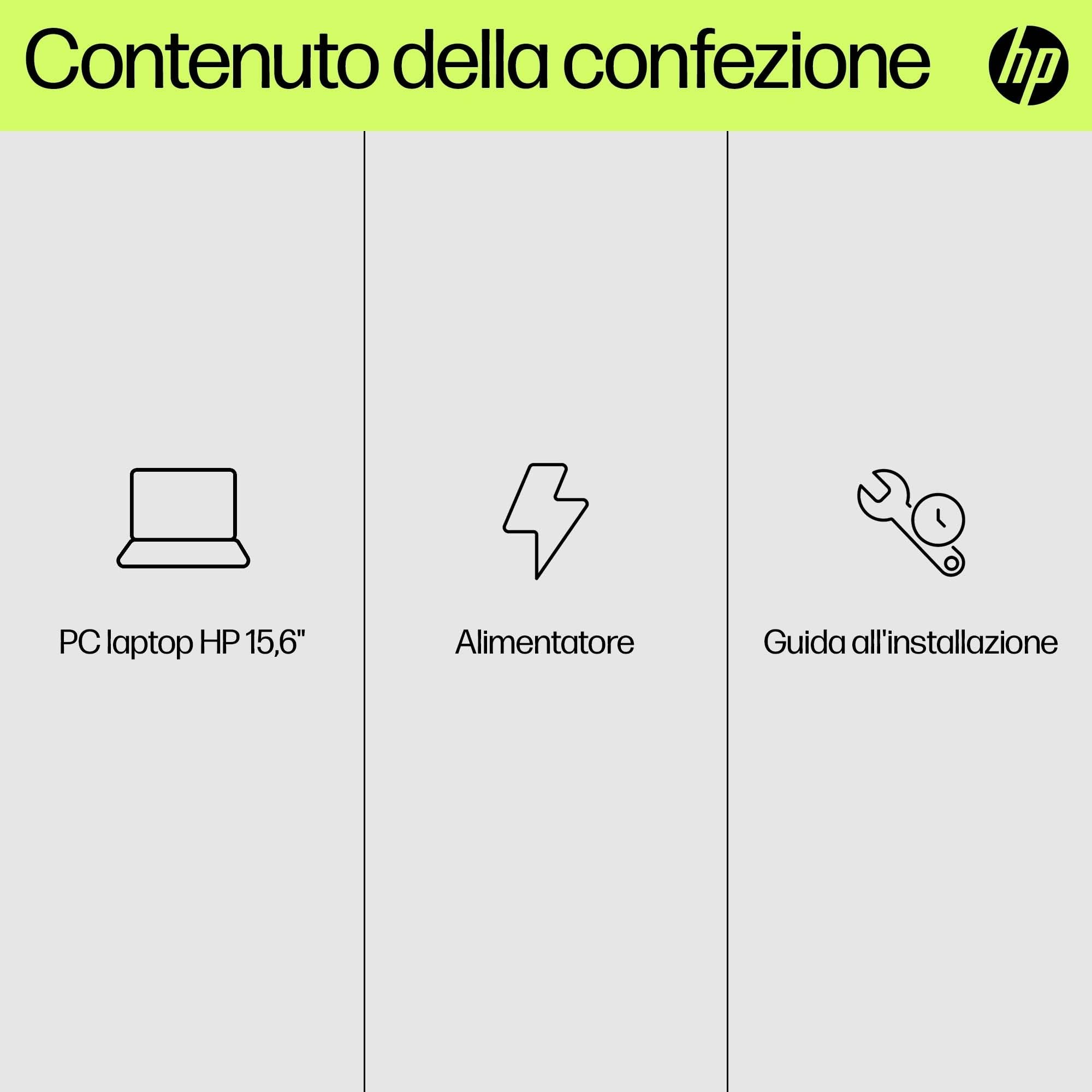 HP Laptop 15-fd0009sl, PC Portatile 15", Display 15.6" FHD Antiriflesso, Notebook, Intel Core i3-N305, RAM 8GB, SSD 256GB, 720p TNR Privacy Cam, Windows 11, Computer Portatile, Bianco, QWERTY