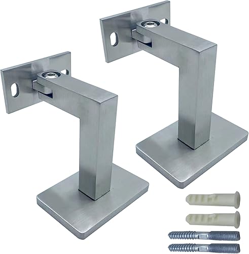 Miniatura 3 de Soportes de barandilla para barandillas ajustables de escalera con tornillos, adecuados para tubos redondos de 2 pulgadas (2.000 in) de diámetro