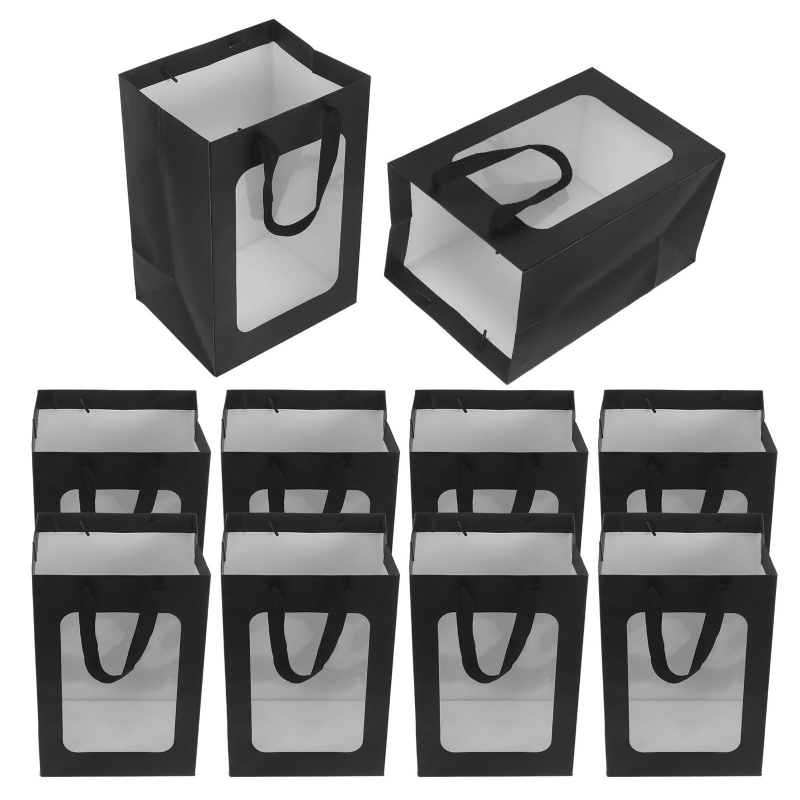 JECOMPRIS 10piezas Bolsas Transparentes Ventana Pack De Mediana Para Asas Para Transporte