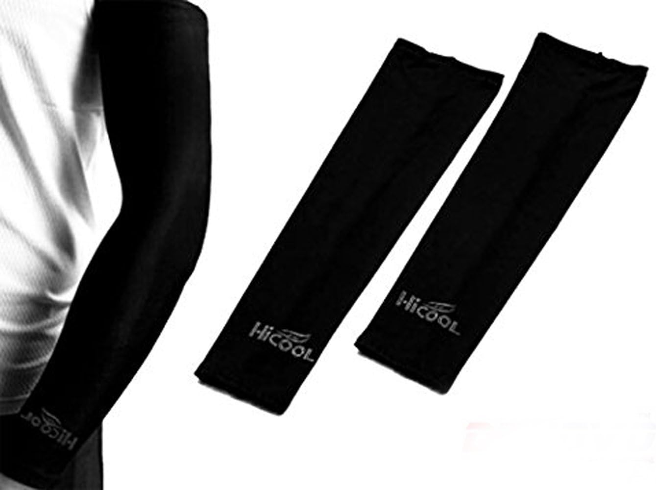 Hi Cool UV Protection arm slvees (Black)-Pack of 1 Pair