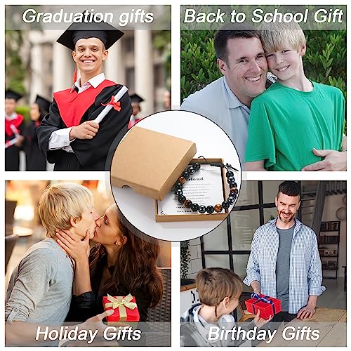 sereney triple protection birthday bracelet for men handmade 9 10 11 12 13 15 16 18 21 30 40 50 60 year old birthday gift for him as happy birthday id bracelets for boys son grandson dad man