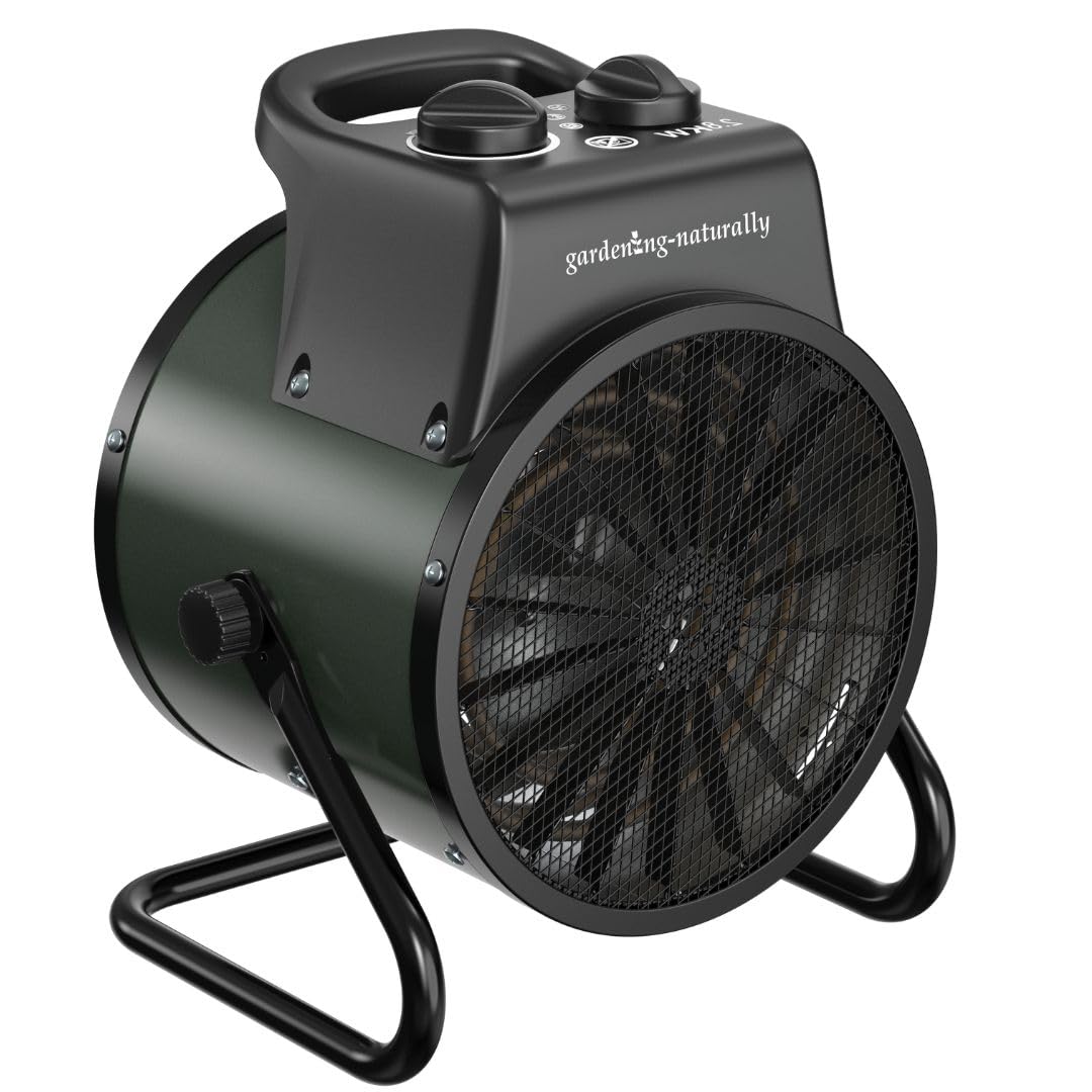 Electric Greenhouse Heater With Thermostat And Fan – Premium - Adjustable 2800W Small Greenhouse Heater For Frost Protection And Air Circulation – For Plants, Flowers And Seedlings Up To 28m²