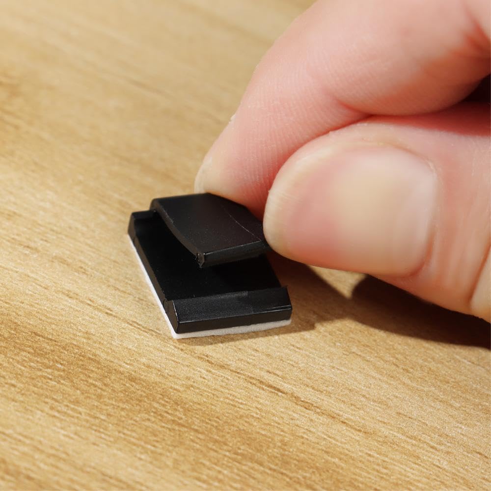 Cable Clamp Fixing Cable Clips Wire Holder Organizer Table Desk Storage(13X5.2mm,White)