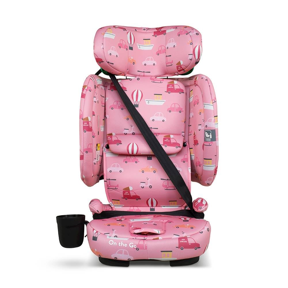 Cosatto Asiento de coche plegable para llevar, de 15 meses a 12 años, 76-150 cm, asiento de viaje ISOFIX portátil, ultracompacto y ligero, protección contra impactos laterales y bolsa de viaje
