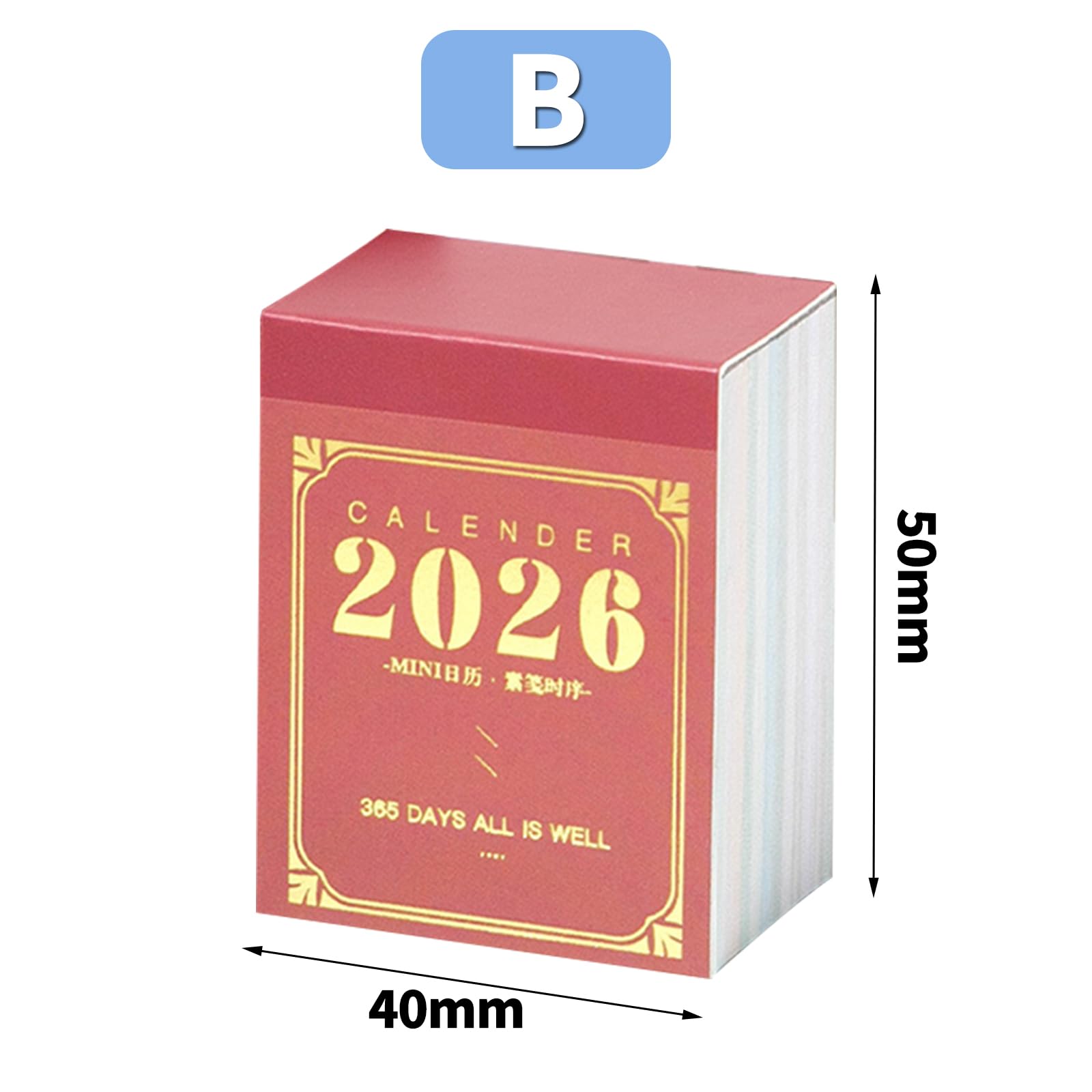 Daily Tear-Off Calendar 2026 Mini Desktop Planner