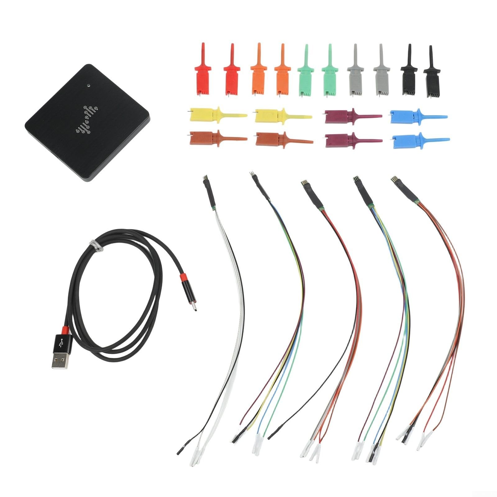 Logic Analyzer 16CH 24MHz High Debug-Tool für PC für Mac Linux – Tragbarer Signaltester mit 16 Clips