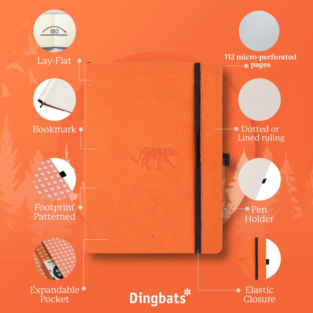 Dingbats* Wildlife Lined Journal Notebook A5, Vegan Leather Soft Cover, Ideal for Work Travel, Writing, with Pocket - Image 3