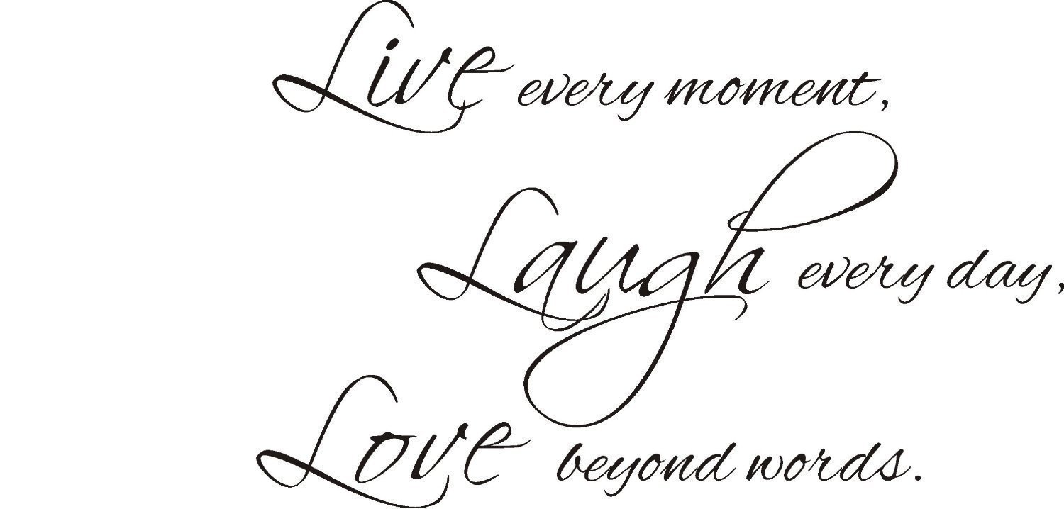 Intercoat Life Laugh Love3 vinyl wall art decal quote sticker.HOME BEDROOM LIVING ROOM (GREY, LARGE 120x60CM)