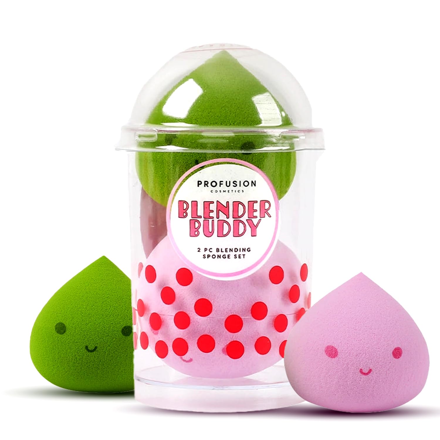 Blender Buddy 2pc Makeup Sponge for Liquid and Powder with Travel Case, Ultra Soft Blending Sponges for Flawless Foundation and Powder Application