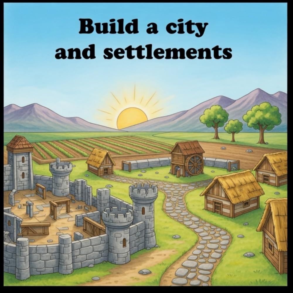 Build a city and settlements,: With illustrations for self-care and relaxation coloring book for teenagers about adults, 50 pages