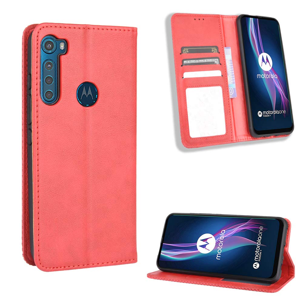 Vankii Cover per Motorola Moto One Fusion Plus, Flip Caso