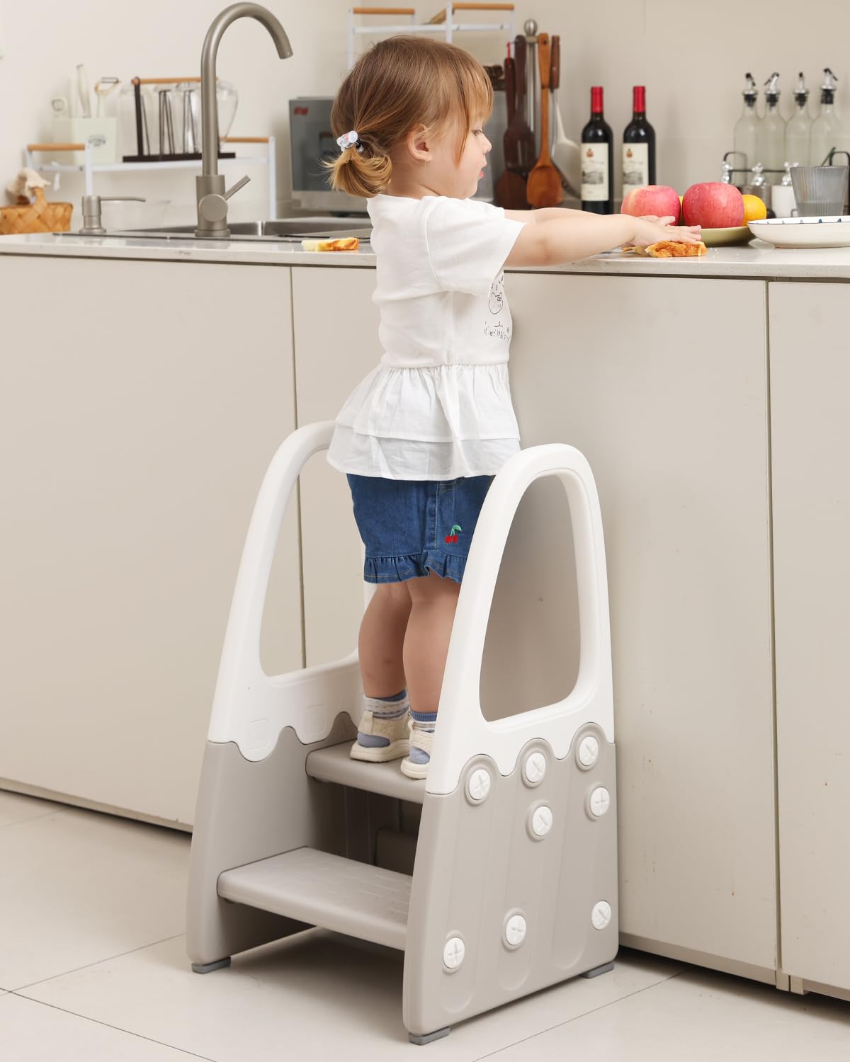 Amazon.com: Two Step Stool with Handrails for Toddler and Kids