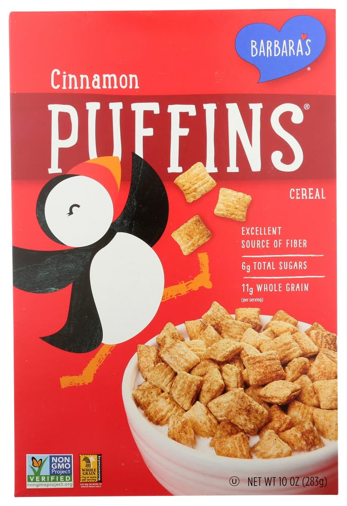 Barbara's Bakery Cinnamon Puffins Cereal, 10-ounce Boxes (Pack of 12)