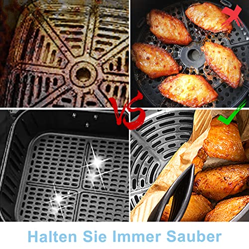 100 Stück Backpapier für Heißluftfritteuse 4,5L-8L, Stone TH 20-24cm Airfryer Backpapier Pergamentpapier Liner Kompatibel mit COSORI Philips Cecotec Midea Russell Hobbs XL XXL Airfryer – Bild 4