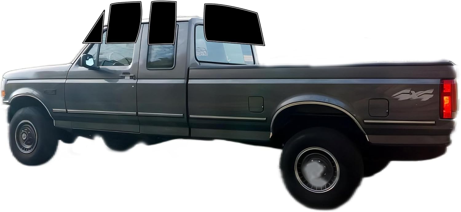 AUTOTEK Precut Windows Tint Film All Sides Cars Sun Blocking Protection Privacy Anti Shatter Glass 2 Ply Film 05% Tint Shade kit for Ford F250 Extended Cab 1992-1996