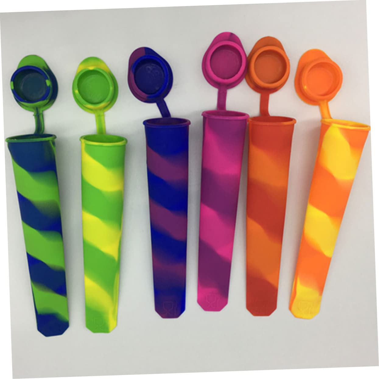 Sosoport 2Pcs Silicone Ice Molds with Cover DIY Popsicle Makers for Easy Release Treats Reusable Ice Pop Molds for Homemade Popsicles