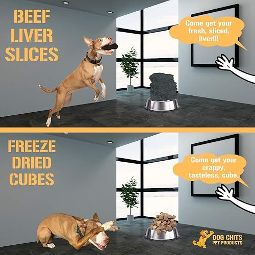 Miniatura 5 de Dog Chits Hígado de res - Cortes prémium Masticables para perros y cachorros Hecho en Estados Unidos, carne de res alimentada con pasto Golosinas