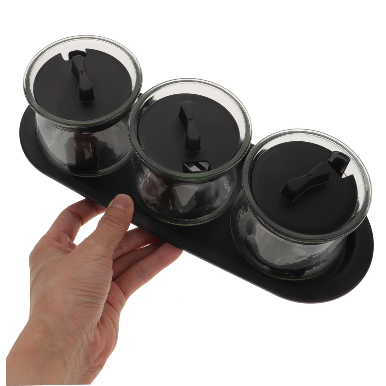 3stücke Gewürzbehälter Glas mit Deckel und Löffel für Salz Pfeffer Gewürze Würzmittelbehälter Spülmaschinenfest Gewürzglas Aufbewahrung in Küche