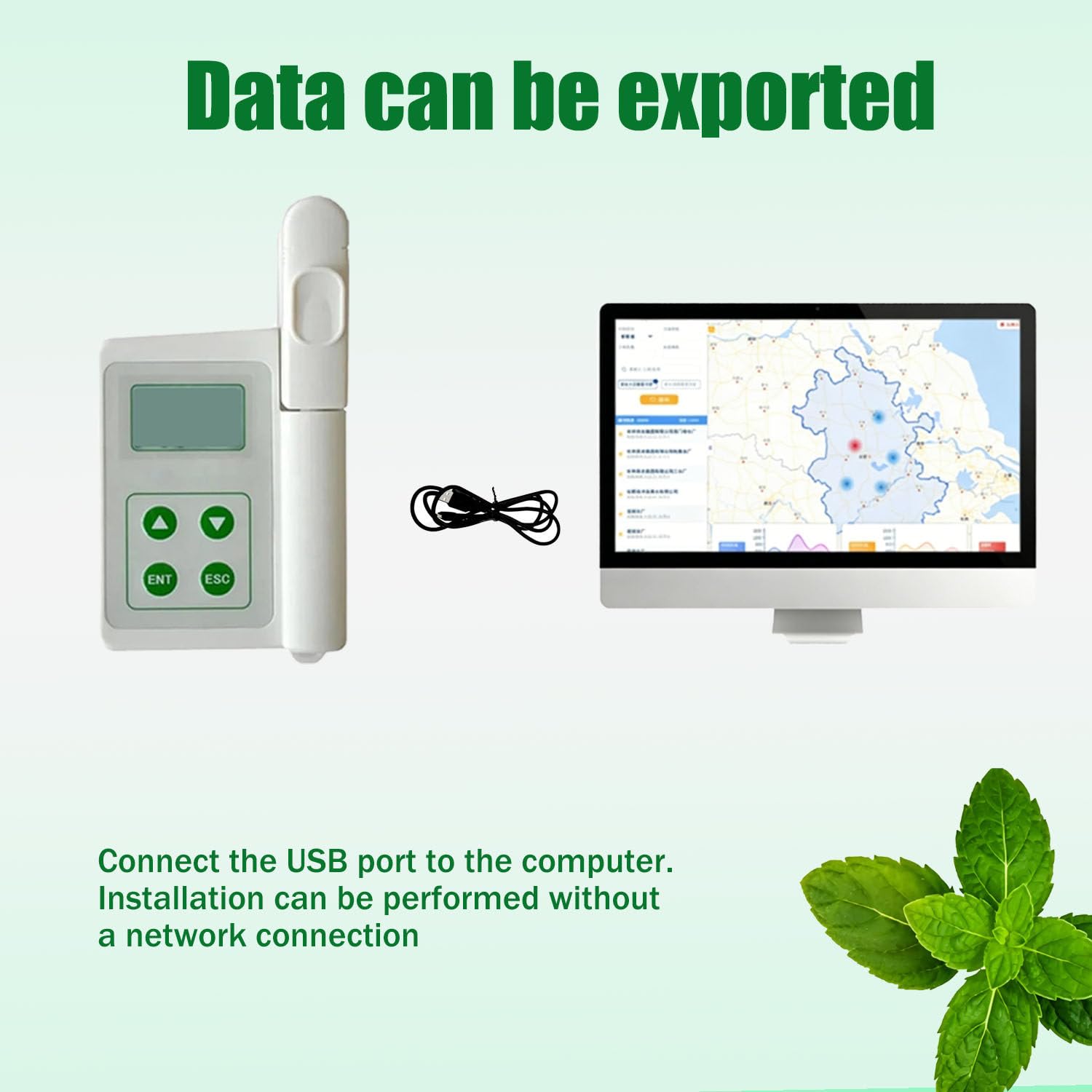 Medidor portátil de clorofila SPAD, analizador de nitrógeno foliar con Almacenamiento y exportación de Datos para monitoreo de Cultivos PlantChlorophyllAnalyzer