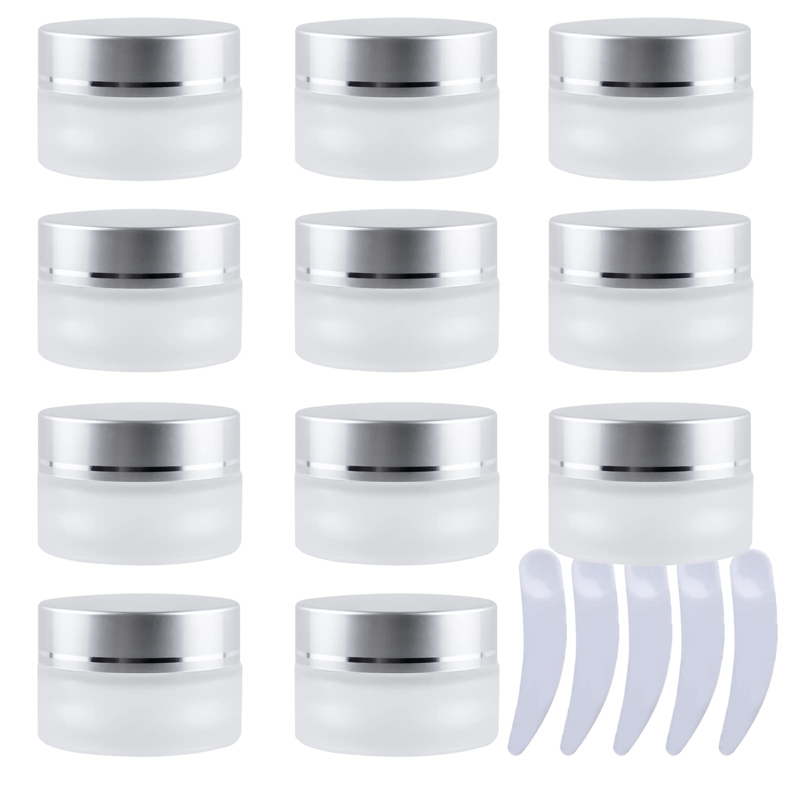 4x Leere Cremegläser – 20 Ml, Mattierte Kosmetikbehälter Mit Silbernen Deckeln, Wiederbefüllbar