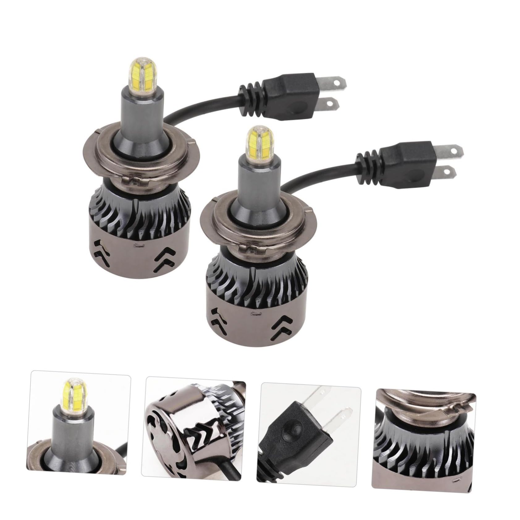 Lampadine LED H7 2 Pezzi in Lega di Alluminio per Fari Auto | 9600lm 60w 9-36v 6000k, Argento, 8 Lati, Alta Luminosità e Dissipazione Termica