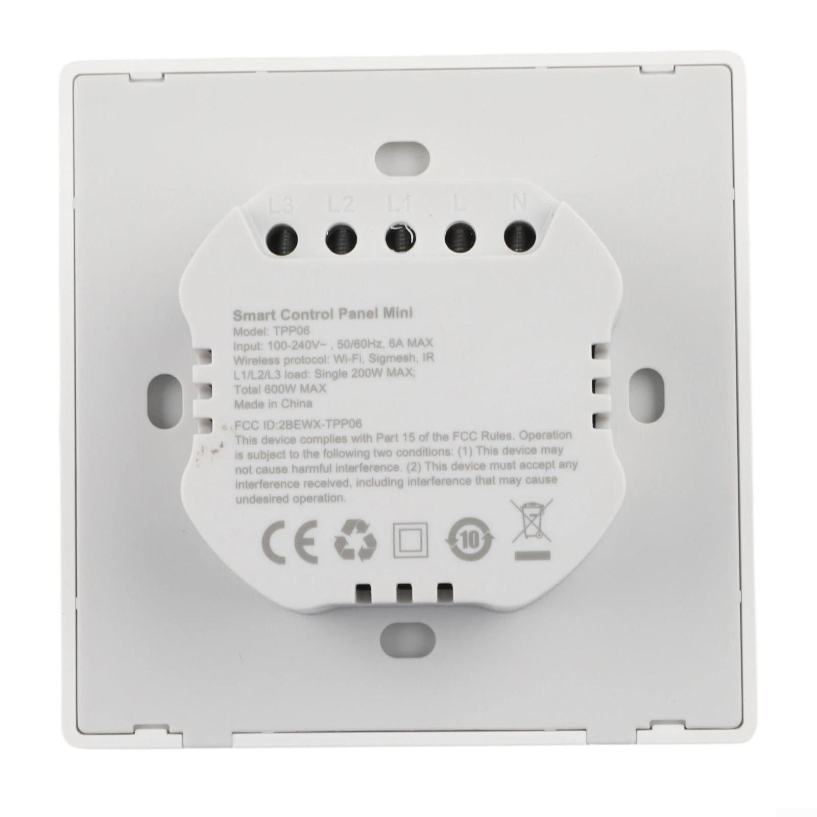 Schermo di controllo centrale intelligente da 3,5 pollici con relè a 3 vie e tastiera, hub remoto a infrarossi, struttura GFF anti-interferenza, display a luce soffusa per Smart House, bianco