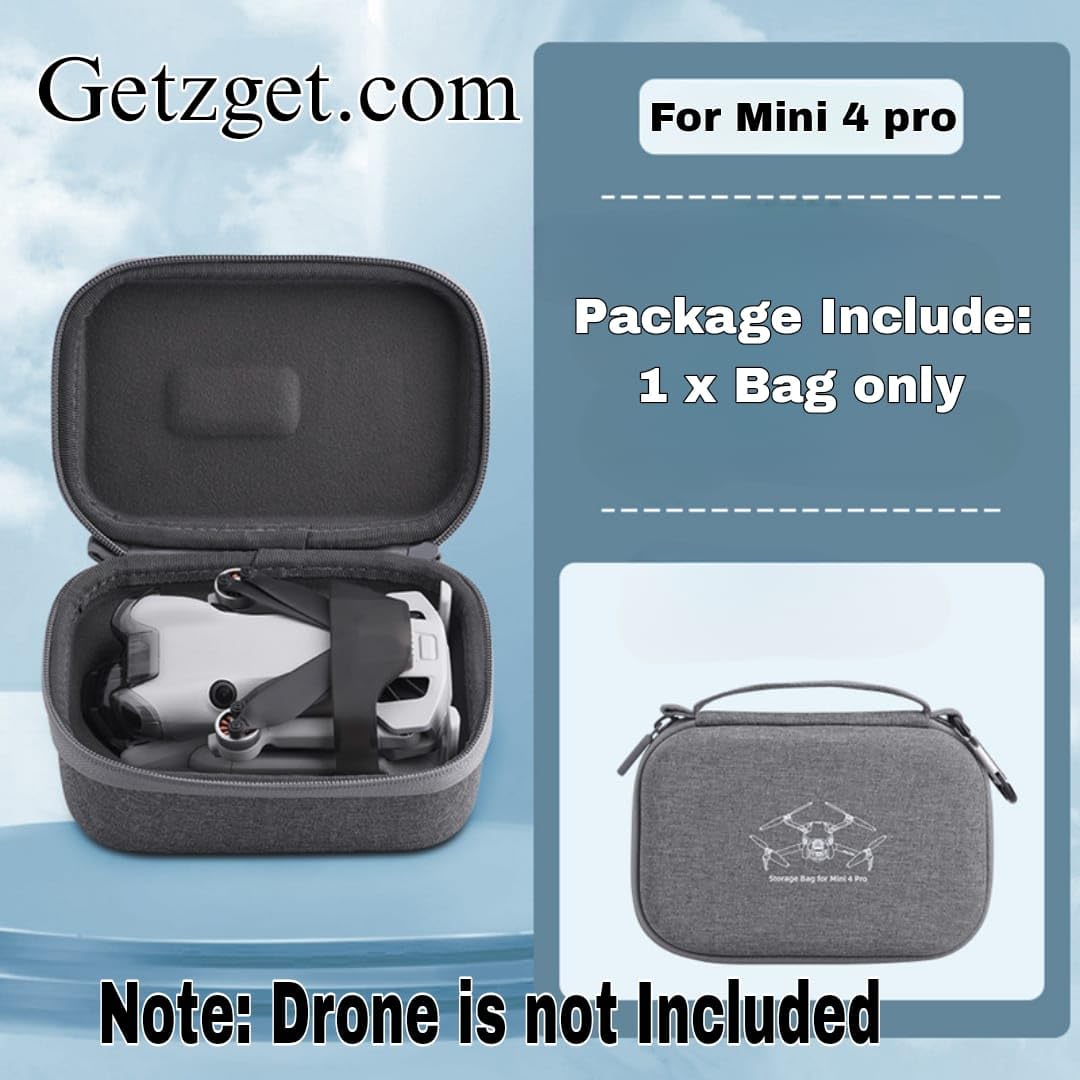 GetZget® Carrying Case for DJI Mini 4 Pro - Protective Bag for Body and Air Travel Accessories (Aircraft Case)