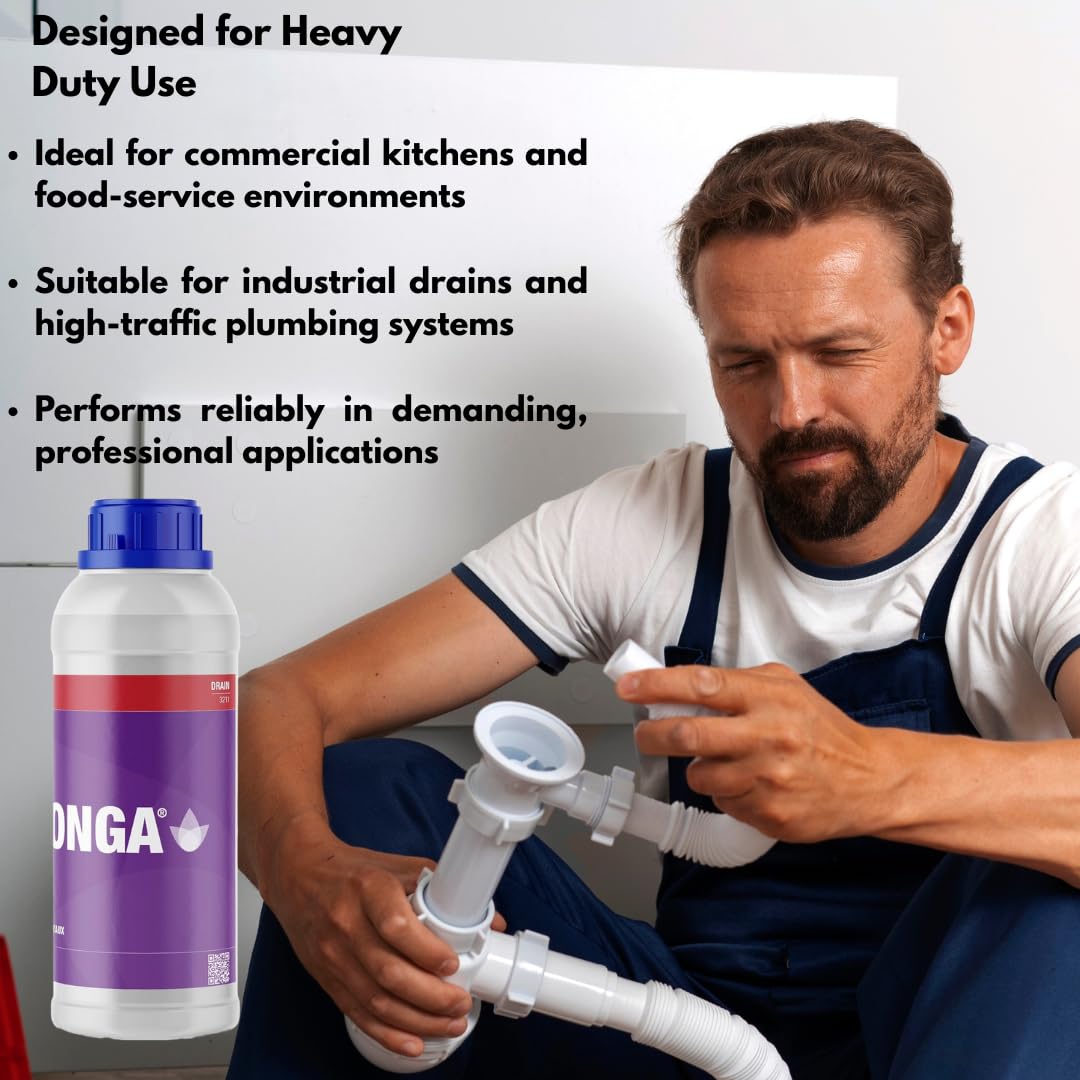 Konga Decapant Forte - Detergente professionale per tubi altamente alcalino, scioglie grassi, capelli e blocchi organici, per grandi cucine, scarichi industriali e applicazioni esigenti (5 l)