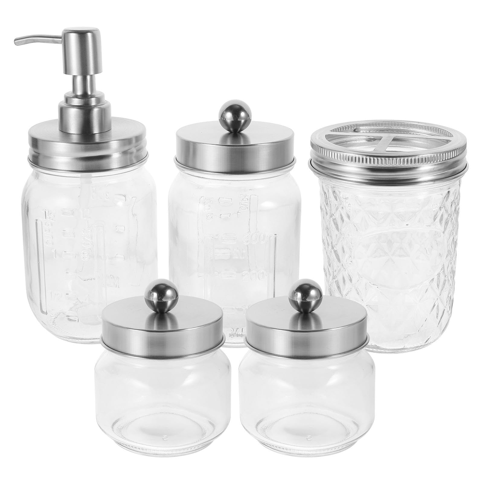 Juego de baño de vidrio clásico LALAFINA con soporte de cepillos duradero